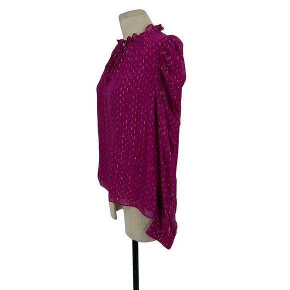 Generation Love Lou Blouse in Magenta Gold‎ Metallic Size Large - Picture 5 of 9